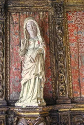 Statua scolpita della Vergine Maria incinta, Lamego, Portogallo, ca. 1562