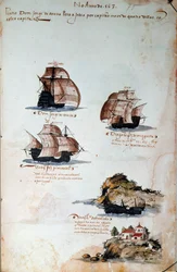 Pagina di manoscritto Memorie delle armate del Portogallo sotto il re Manuele I