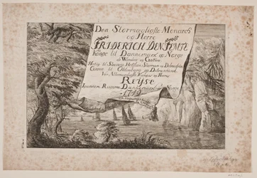Frontespizio del viaggio di Re Federico V attraverso Danimarca e Norvegia 1749