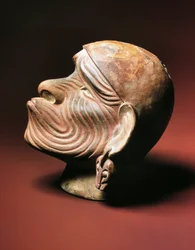 Testa maschile da Trujillo, cultura Moche, civiltà precolombiana, IV-IX secolo