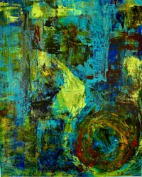 Vortici astratti dinamici color verde acqua