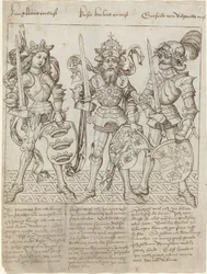 Re Artù, Carlo Magno e Goffredo di Buglione