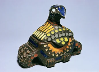 Scatola per piccioni dai laboratori Talashkino, c.1908 (bronzo e smalto)