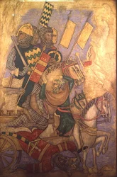 La storia di Antioco, ricostruzione di un dipinto murale originariamente nella Camera Dipinta del Palazzo di Westminster