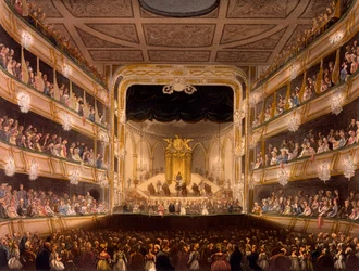 Teatro di Covent Garden, da Microcosm of London di R. Ackermann, 1808