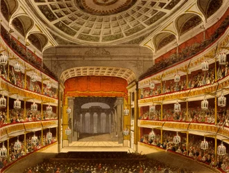 Nuovo Covent Garden Theatre, da Microcosm of London, 1810 di R Ackermann
