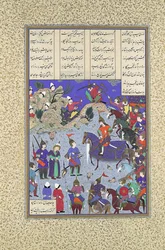 Il Khaqan prigioniero davanti a Bahram Gur, Folio 578r dal Shahnama Libro dei Re