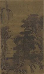 Paesaggio con tempio e viaggiatori