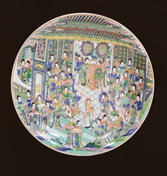 Grande piatto Famille Verte, periodo Kangxi