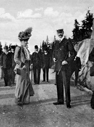 Re Haakon VII di Norvegia 1872-1957 con sua moglie la Regina Maud 869-1938, 1908