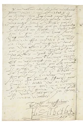 Lettera in francese di Elisabetta I d
