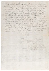 Lettera in francese di Elisabetta I d