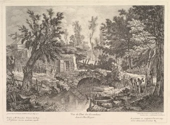 Vista del ponte Lavandieres alla casa del contadino, metà XVIII secolo