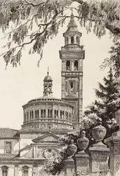 Santuario della Beata Vergine dei Miracoli, Saronno, Italia (incisione)