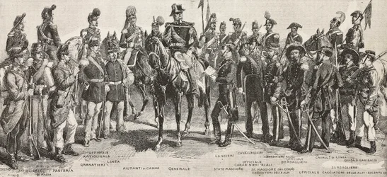 Esercito piemontese nel 1859 (incisione)