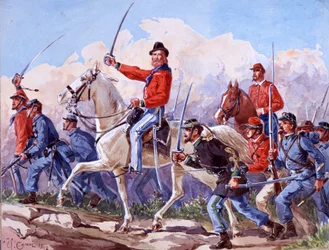 Risorgimento: le truppe di Giuseppe Garibaldi marciando su Roma