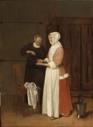 Una donna si lava le mani