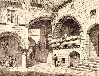 Parte della Piazza San Pellegrino, Viterbo, Italia, da 