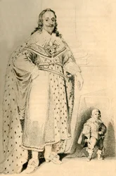 Jeffery Hudson, 30 anni, alto 18 pollici. - Nano di Re Carlo I, 1821