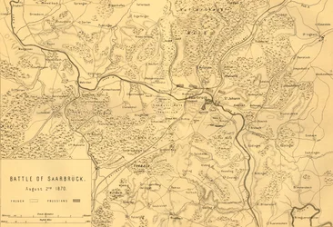 Mappa della battaglia di Saarbrücken, 2 agosto 1870