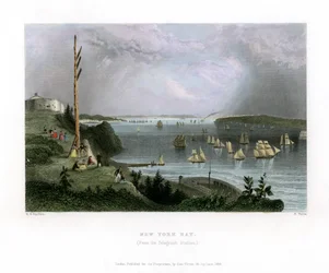 Baia di New York vista dalla Stazione Telegrafica, USA, 1838