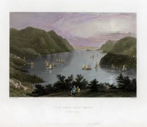 Il fiume Hudson visto da West Point, USA, 1837