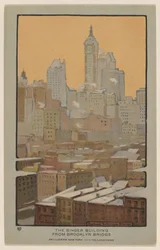 Il Singer Building dal Ponte di Brooklyn