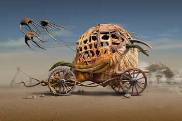 Carro del deserto surreale