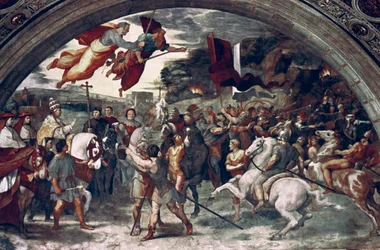 Papa Leone I respinge Attila, (dettaglio), 1511-14
