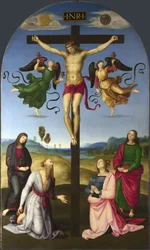 Il Cristo crocifisso con la Vergine Maria, Santi e Angeli La Crocifissione Mond, 1502-1503
