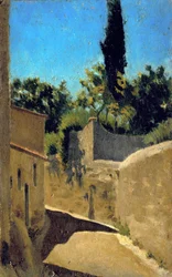 Strada con effetto sole. Dintorni di Firenze, c.1861-62