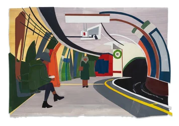 Hampstead Tube, 2023 (acrilico e collage su carta)
