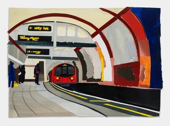 Hampstead Tube, 2023 (acrilico e collage su carta)