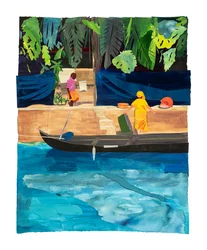 Kerala, 2025 (acrilico e collage su carta)