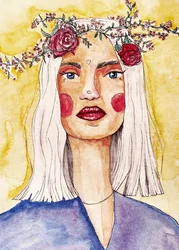 Dama con corona di fiori