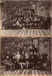 Classe primaria della Bishop Cotton School, Shimla (recto); studenti e insegnanti delle classi superiori della Bishop Cotton School, Shimla (verso)