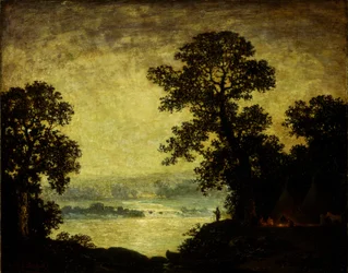 Chiaro di luna, accampamento indiano