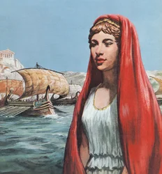 Elena di Troia (litografia a colori)
