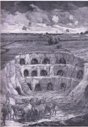 I moderni abitanti delle caverne, dalla Storia della Grande Guerra Vol 3 pubblicata da Waverley Book Co Limited, c.1920