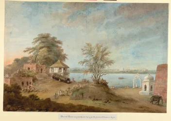 Il Grande Cannone di Agra accanto al muro del Forte, c.1814-15
