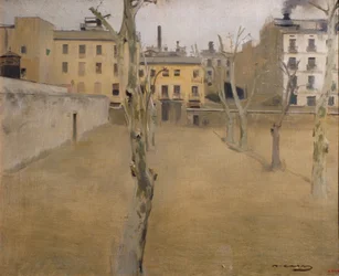 Cortile della vecchia prigione di Barcellona