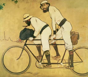 Autoritratto di Casas con Pere Romeu su un tandem