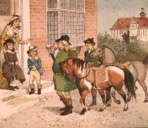 Illustrazione da Cavalca un cavallino fino alla Croce di Banbury (Portando i cavalli ai bambini)