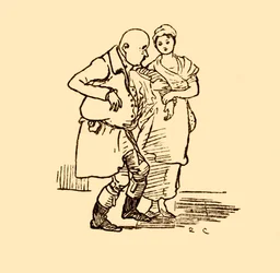 John Gilpin arriva, senza cappello e senza parrucca, 1878, c1918