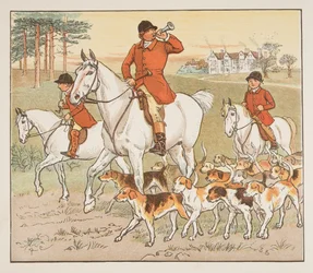 Il cacciatore suona il corno, da The Hey Diddle Diddle Picture Book, pub.1882