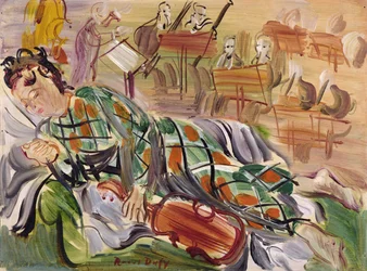 Berthe come Arlecchino (olio su tela)