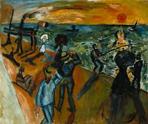 Raffica di vento (Pescatori con le loro lenze); Coup de Vent (Pecheurs a la Ligne)