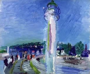 Honfleur, il molo e il faro, 1935 circa (olio su tela)