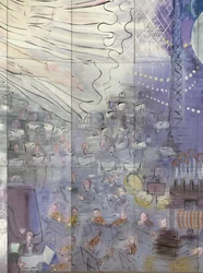 La Fee Electricite, particolare del lato sinistro raffigurante un