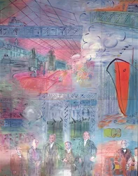 La Fee Electricite, particolare del lato sinistro raffigurante l